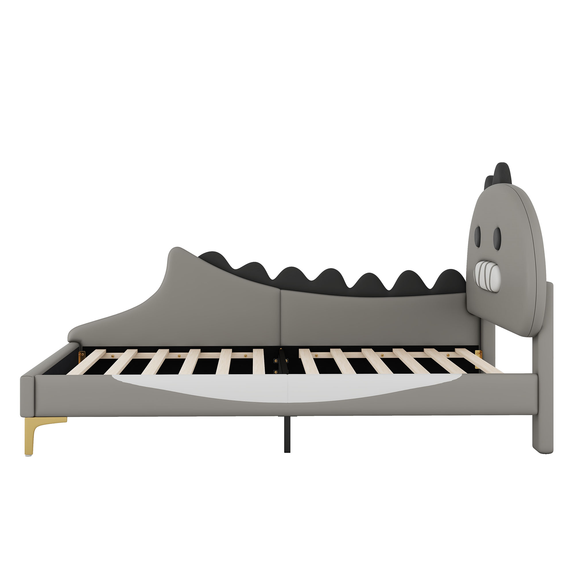 Lastensänky 90 x 200 cm, Harmaa PU + MDF