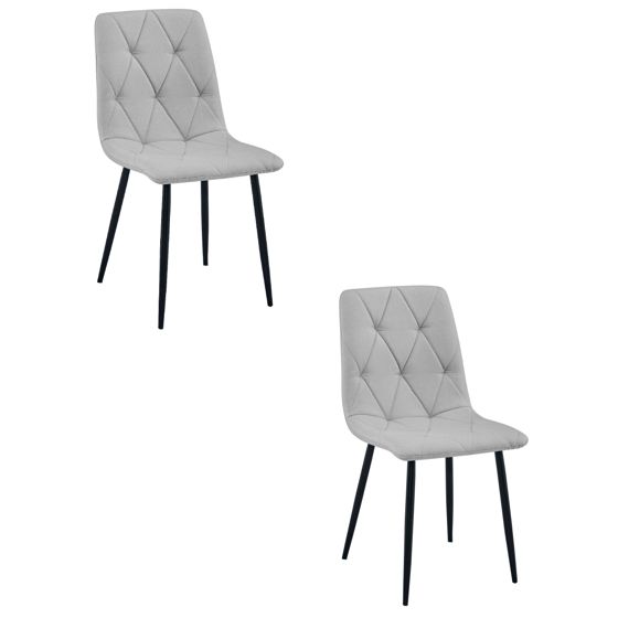 LIBRA-tuoli, vaaleanharmaa kangas, mustat jalat (2 kpl)