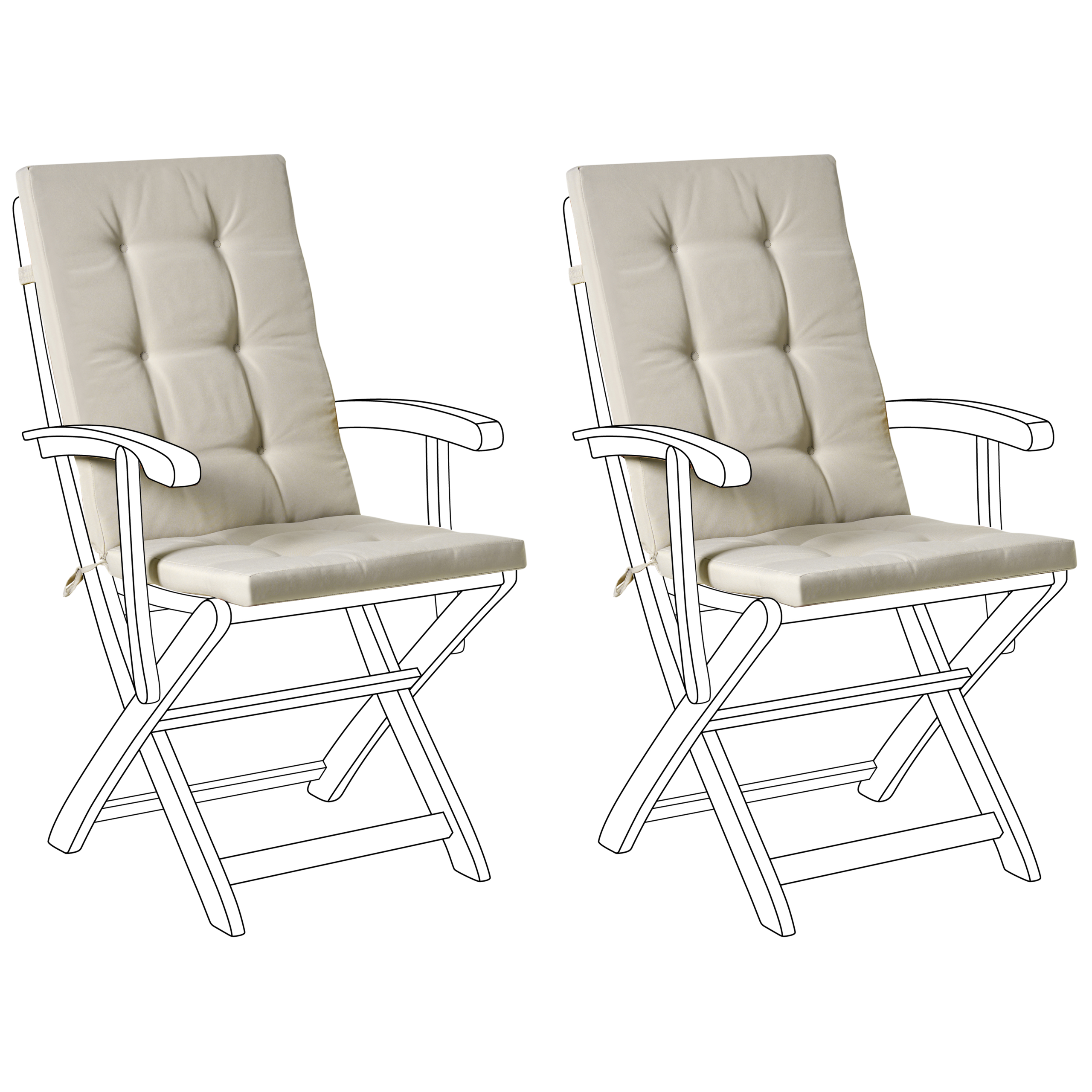 Selkä-/istuintyynysetti 2 kpl MAUI PREMIUM Ruskeanharmaa