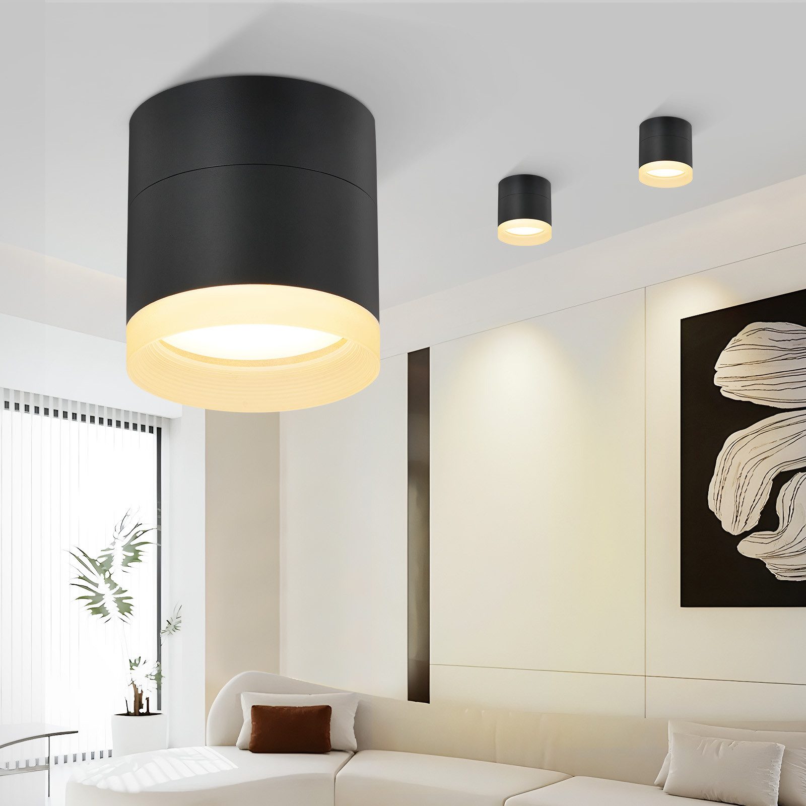NETTLIFE LED - pinta - asennettava kohdevalaisin pyöreä kattokohdevalaisin musta 5 W pinta - asennettava kohdevalaisin pieni akryyli
