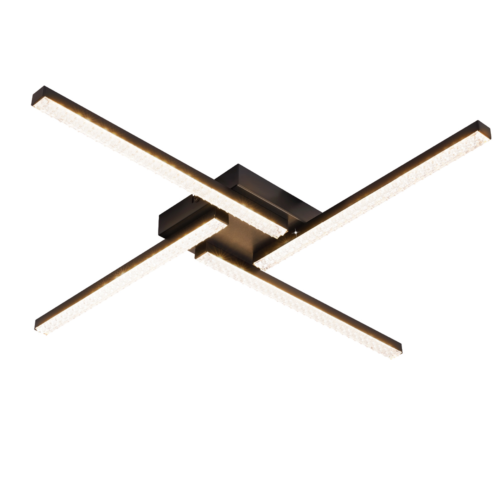 NETTLIFE LED - kattovalaisin, olohuoneeseen, musta Kattovalaisin, 20W, moderni Kristalli, metalli, 3000K