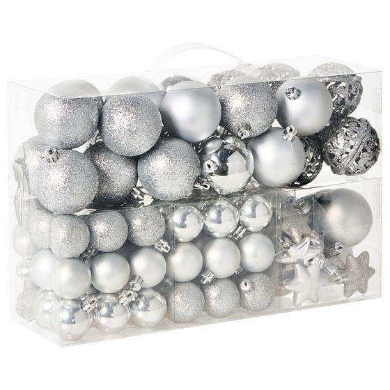 Kuusenkoristesetti 102 kpl BANDAK Hopea