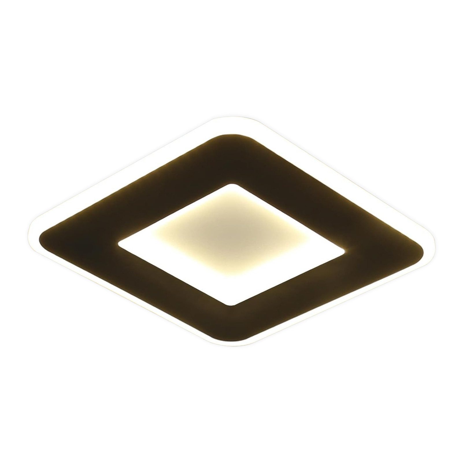Musta, neliönmuotoinen, LED-kattovalaisin, 23W,/20W, moderni, lämminValkoinen, pysyvästi, integroitu, LED-kattovalaisin