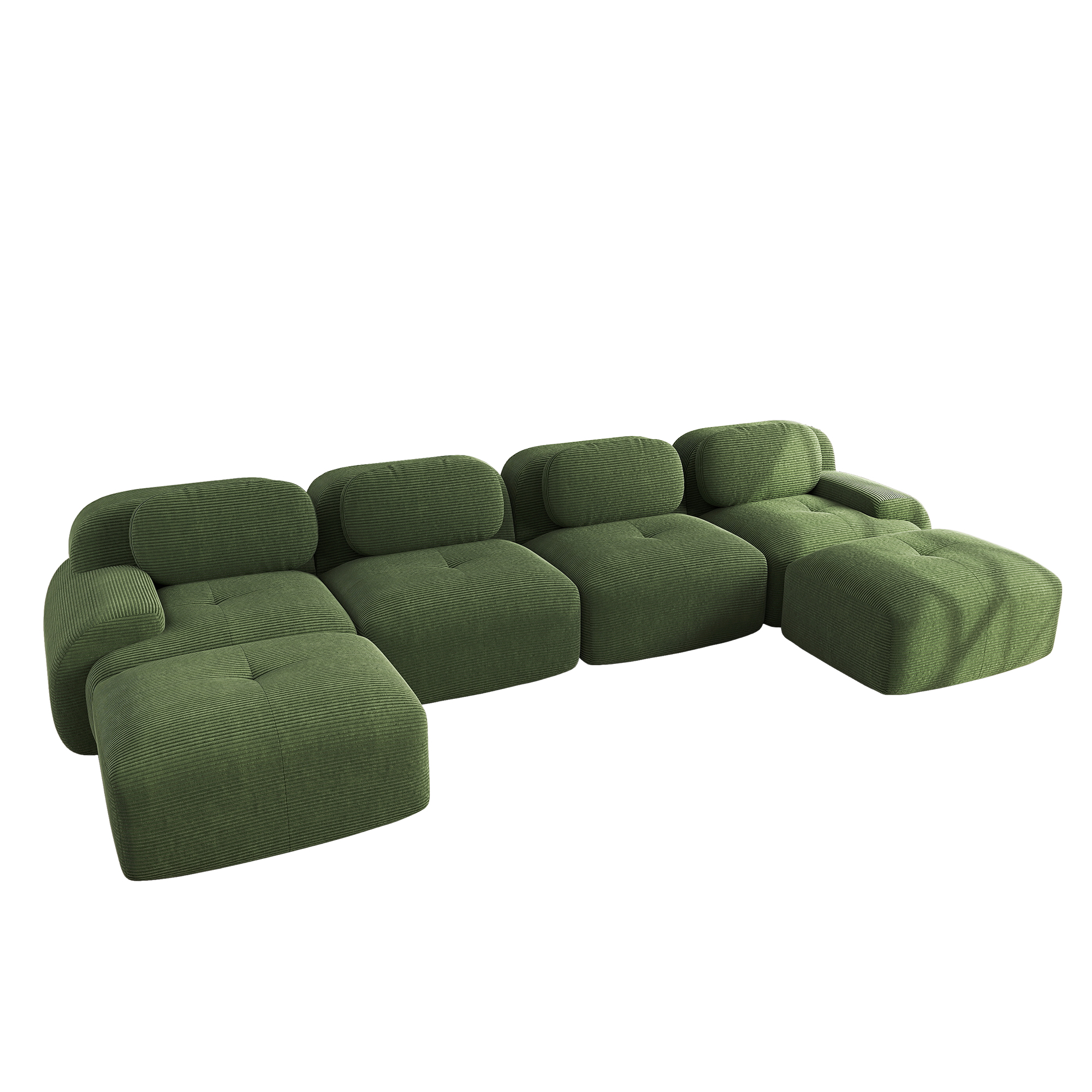 moduulisohva 4-paikkainen vihreä korduaanikangas moderni säädettävä ergonominen