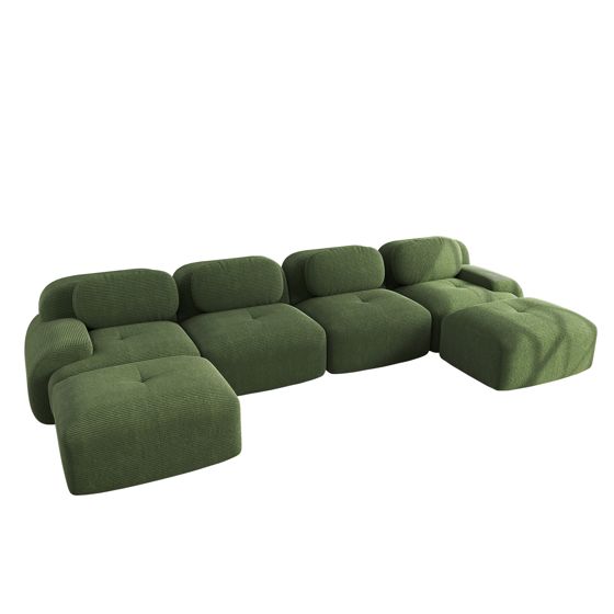 moduulisohva 4-paikkainen vihreä korduaanikangas moderni säädettävä ergonominen