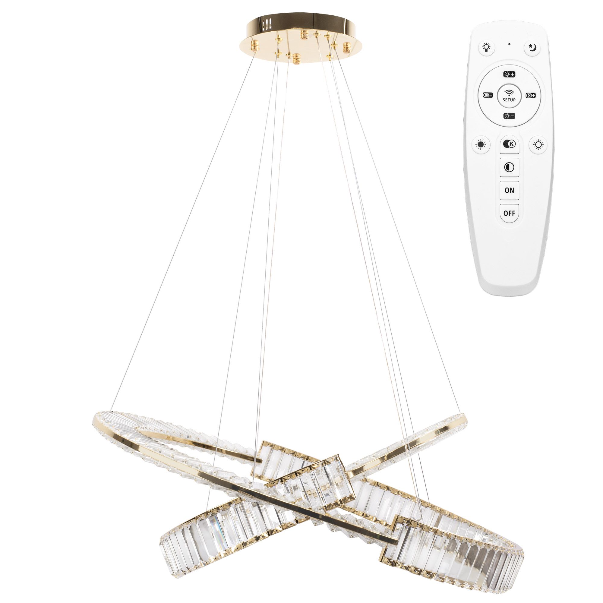 TOOLIGHT riippuva kattovalaisin LED APP1524-CP60/80 kulta, 79x79x100cm