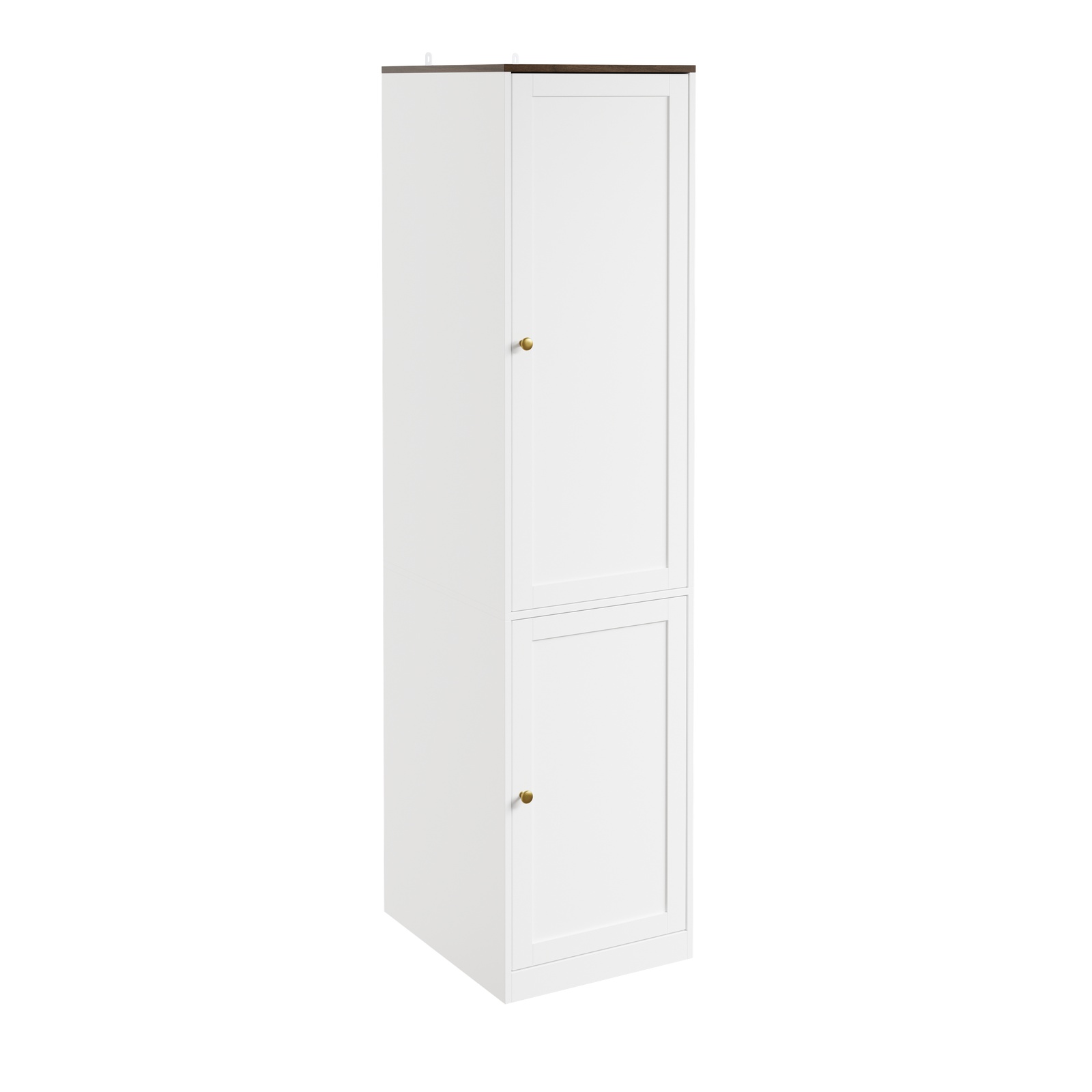 Säilytyskaappi 2 kpl setti kaksiosainen vaateranko ja hyllyt valkoinen 45.0x55.0x187.0 cm KSB03-W