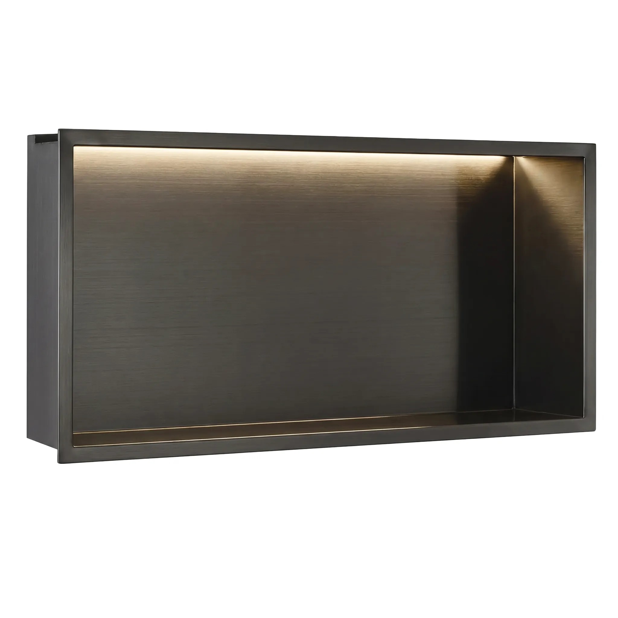 REA Upotettava Kylpyhuonehylly Led 30X60 Titaani, 10X60X30Cm