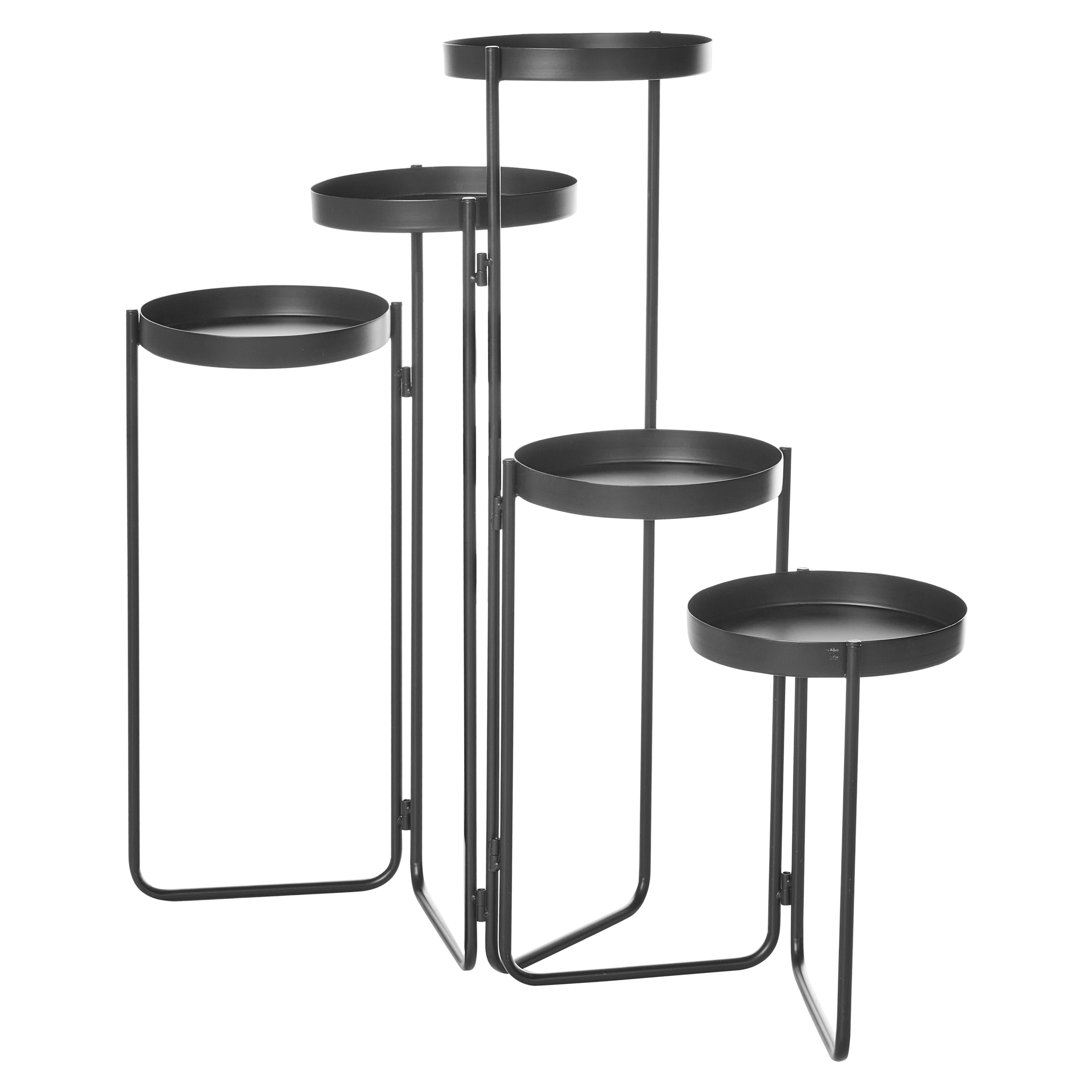 Kukkateline NANTEN 87 cm Metalli Musta