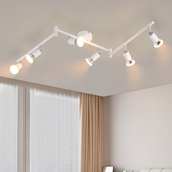 NETTLIFE LED - kattovalaisin 6 kohdevaloa GU10 - kattokohdevalaisin moderni sisäkattovalaisin valkoinen olohuoneeseen, kylpyhuoneeseen, keittiöön