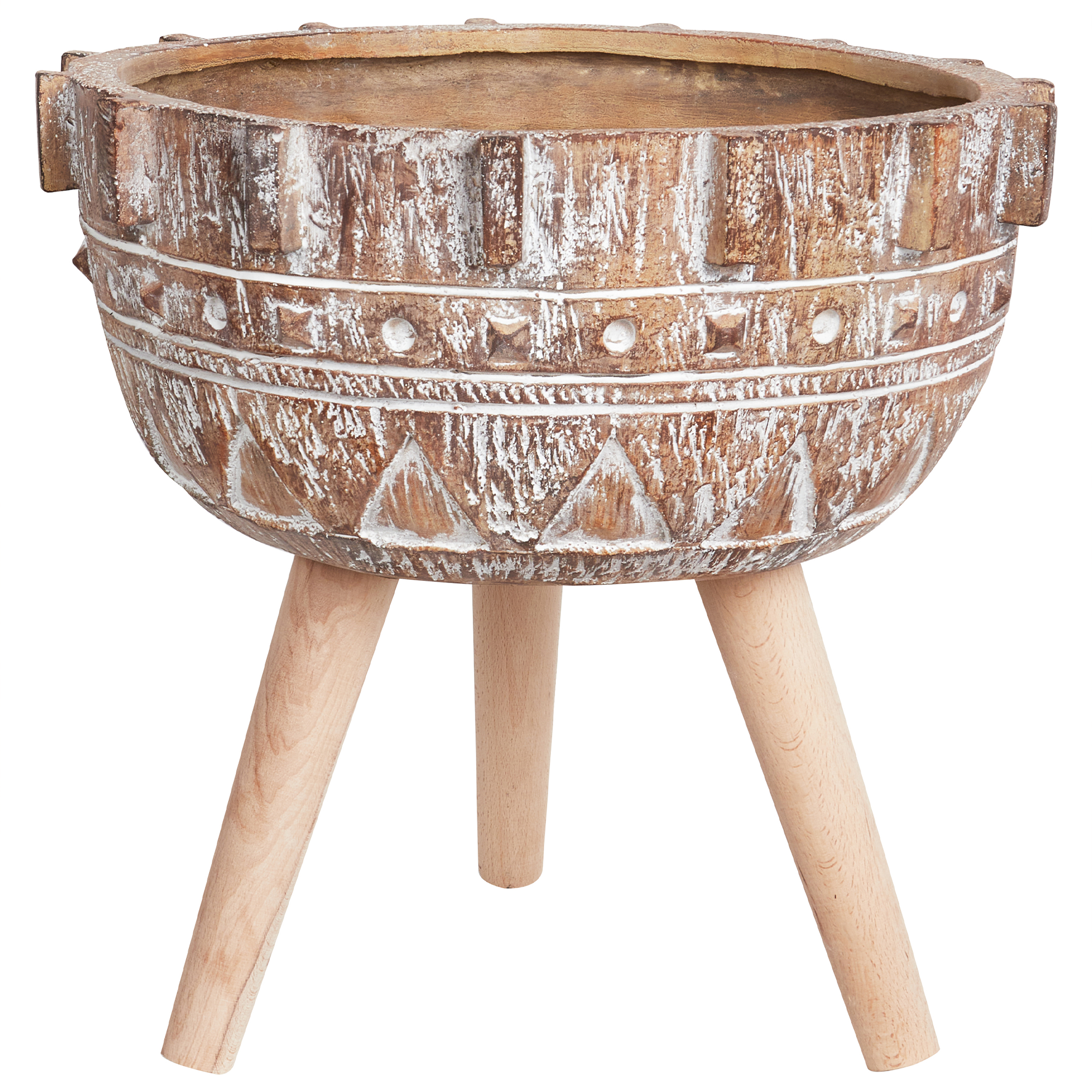 Korotettu kukkaruukku ASPLENIUM 37 cm Vaaleanruskea