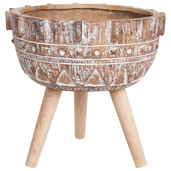 Korotettu kukkaruukku ASPLENIUM 37 cm Vaaleanruskea