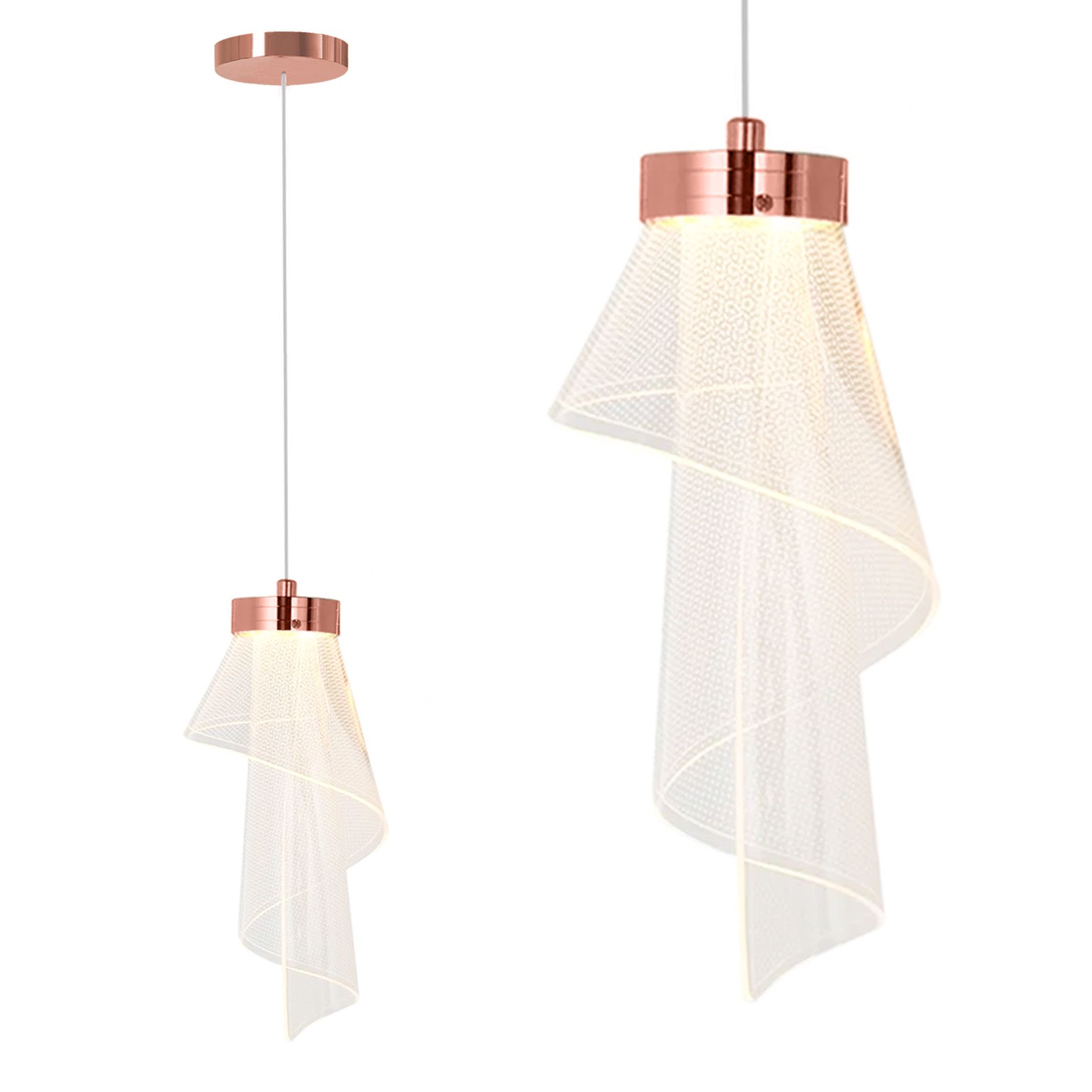 TOOLIGHT riippuva kattovalaisin APP1765-1CP ruusukulta, 10x10x48cm