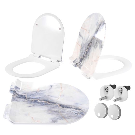 REA WC-istuin C003 GRANIT kiiltävä DUROPLAST/SLIM/ZM valkoinen, 41X36,5X5CM