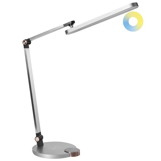 Työpöydän LED-valaisin CAROY langattomalla laturilla Harmaa