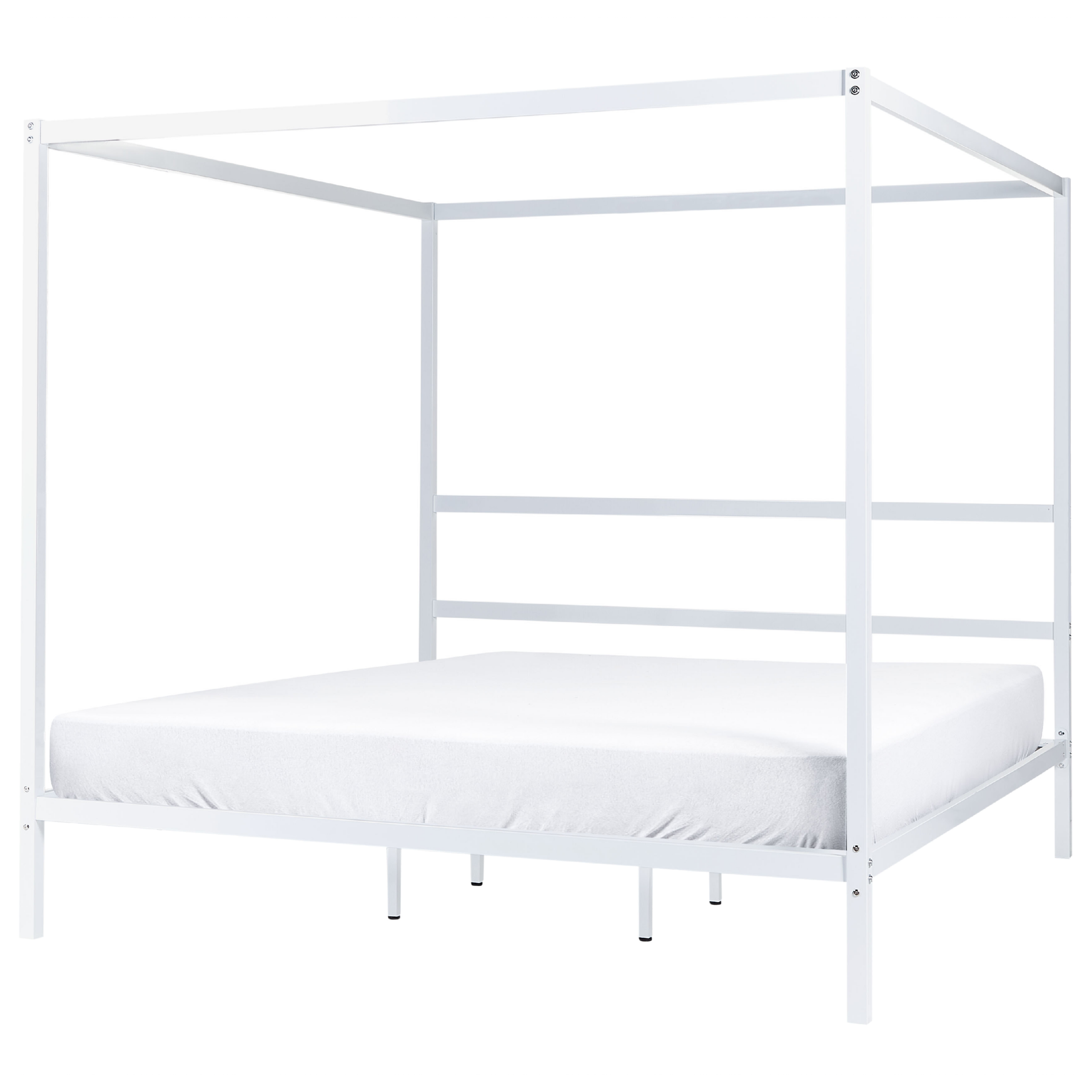 Pylvässänky metalli LESTARDS 180 x 200 cm Valkoinen