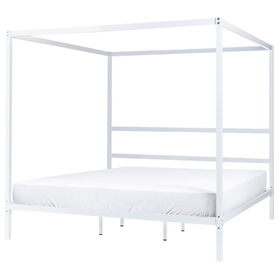 Pylvässänky metalli LESTARDS 180 x 200 cm Valkoinen