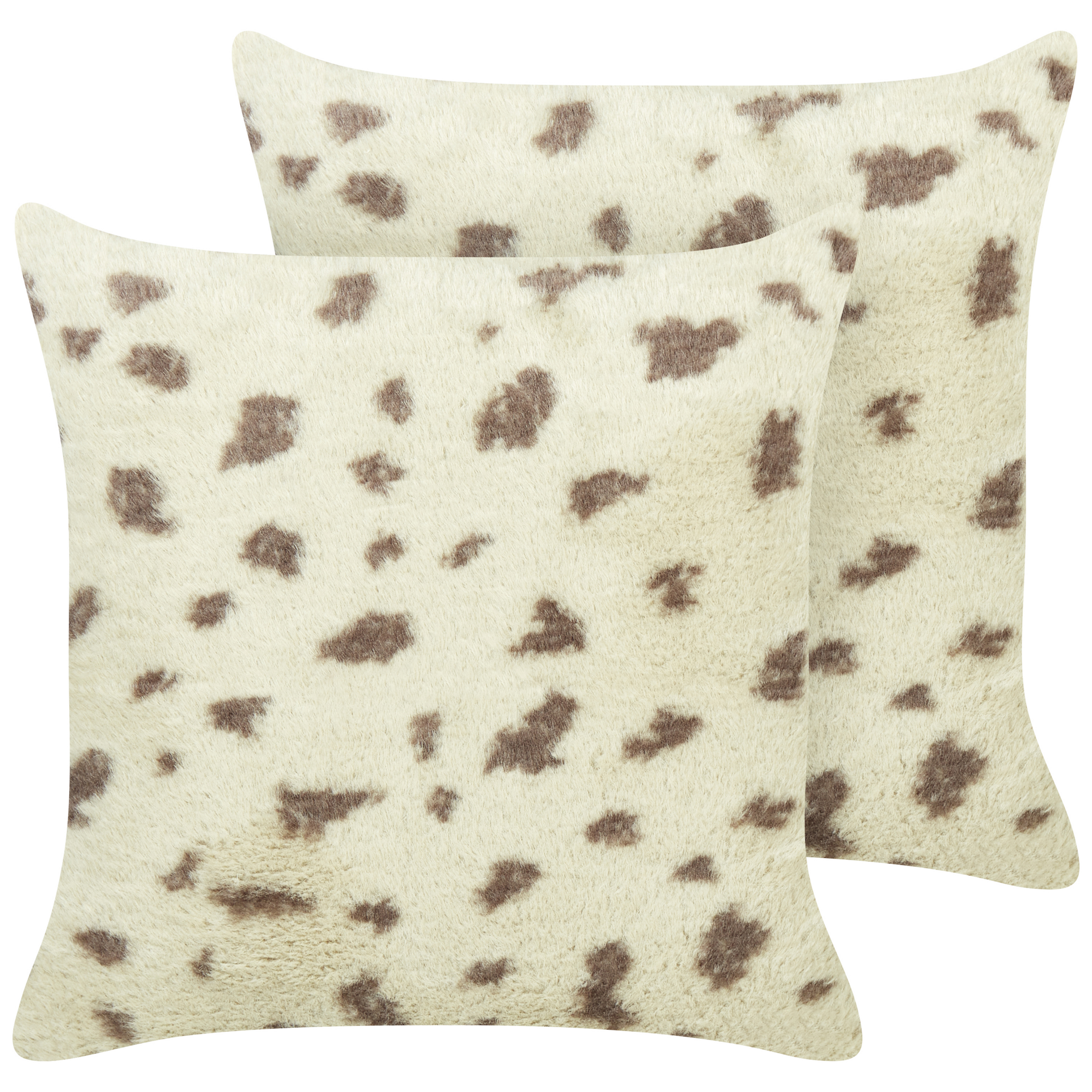 Koristetyynysetti 2 kpl KASRA 45 x 45 cm Keinoturkis Beige Abstrakti kuvio