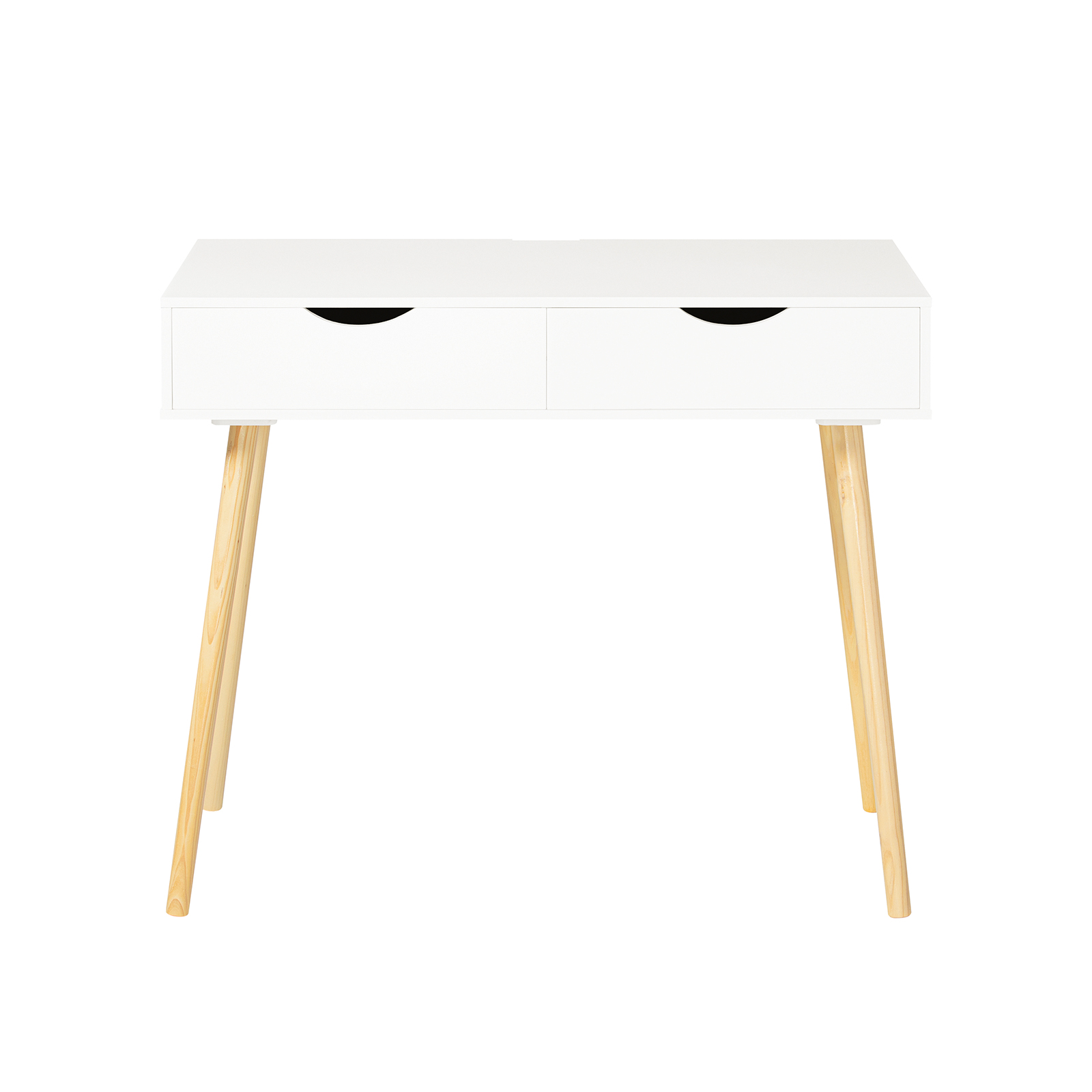 SoBuy Tietokonepöytä fwt40-wn, mäntyjaluste ja valkoinen pinta