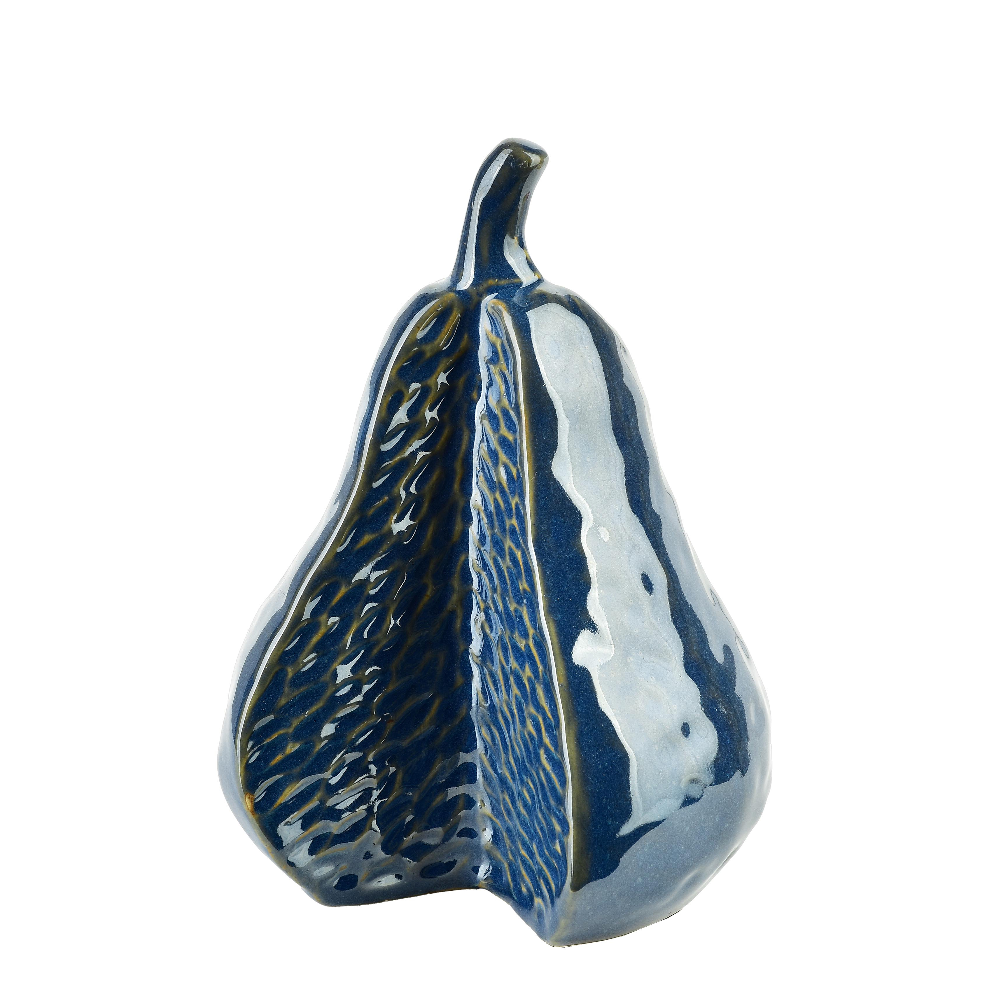 Koristepäärynä keramiikka Mondex Saggio Pear 12x11x17 cm sinivalkoinen 1 kpl
