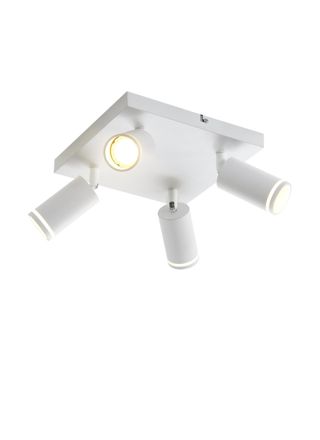 NETTLIFE Valkoinen kattokohdevalaisin, 4 lamppua, moderni GU10- kohdevalaisin, säädettävä metallikohdevalaisin sisätiloihin