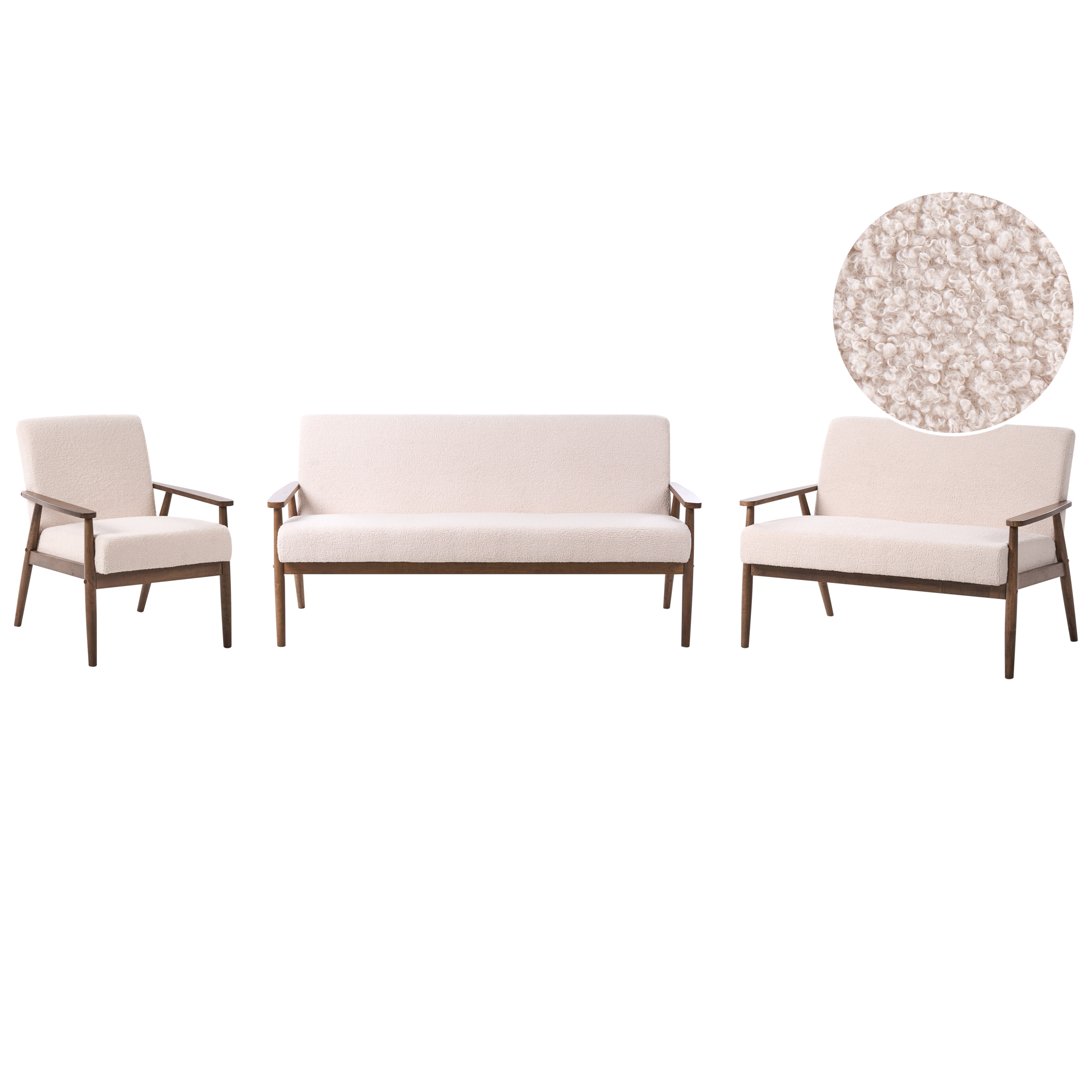 Sohvaryhmä 6-istuttava ESRUM buklee Tummanruskea/beige