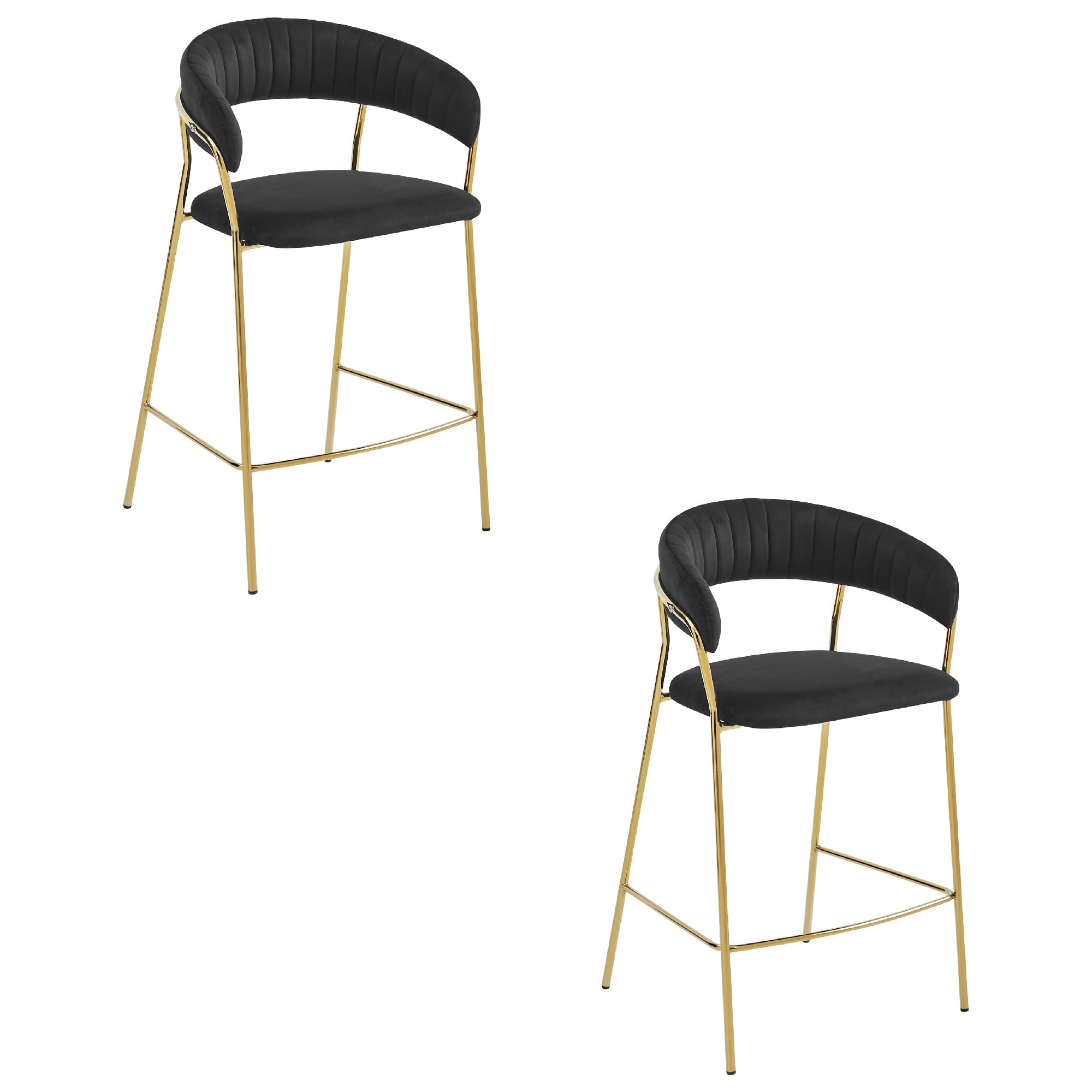 BADIA-baarijakkara, musta sametti, kultaiset jalat (2 kpl)