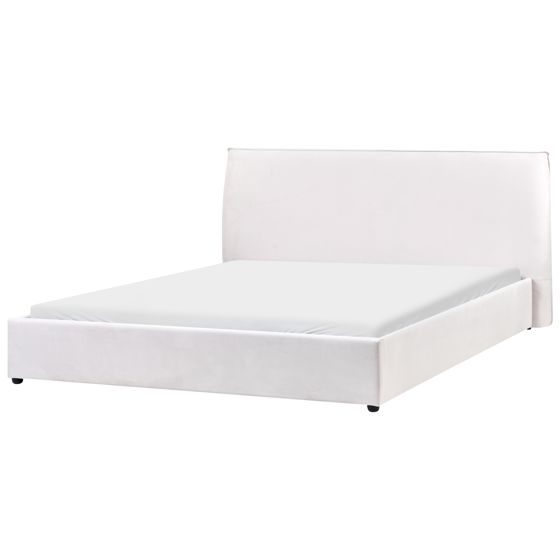 Sänky sametti LAVAUR 180 x 200 cm Luonnonvalkoinen