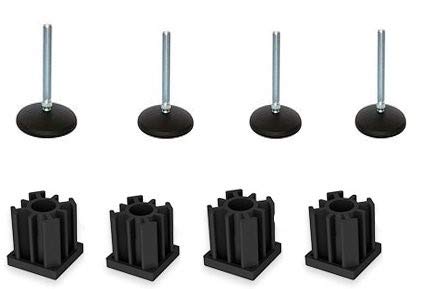 M10x90 sinkkijalka 100mm, jalusta + insertit 40x40x1.5mm - 4 kpl:n sarja.