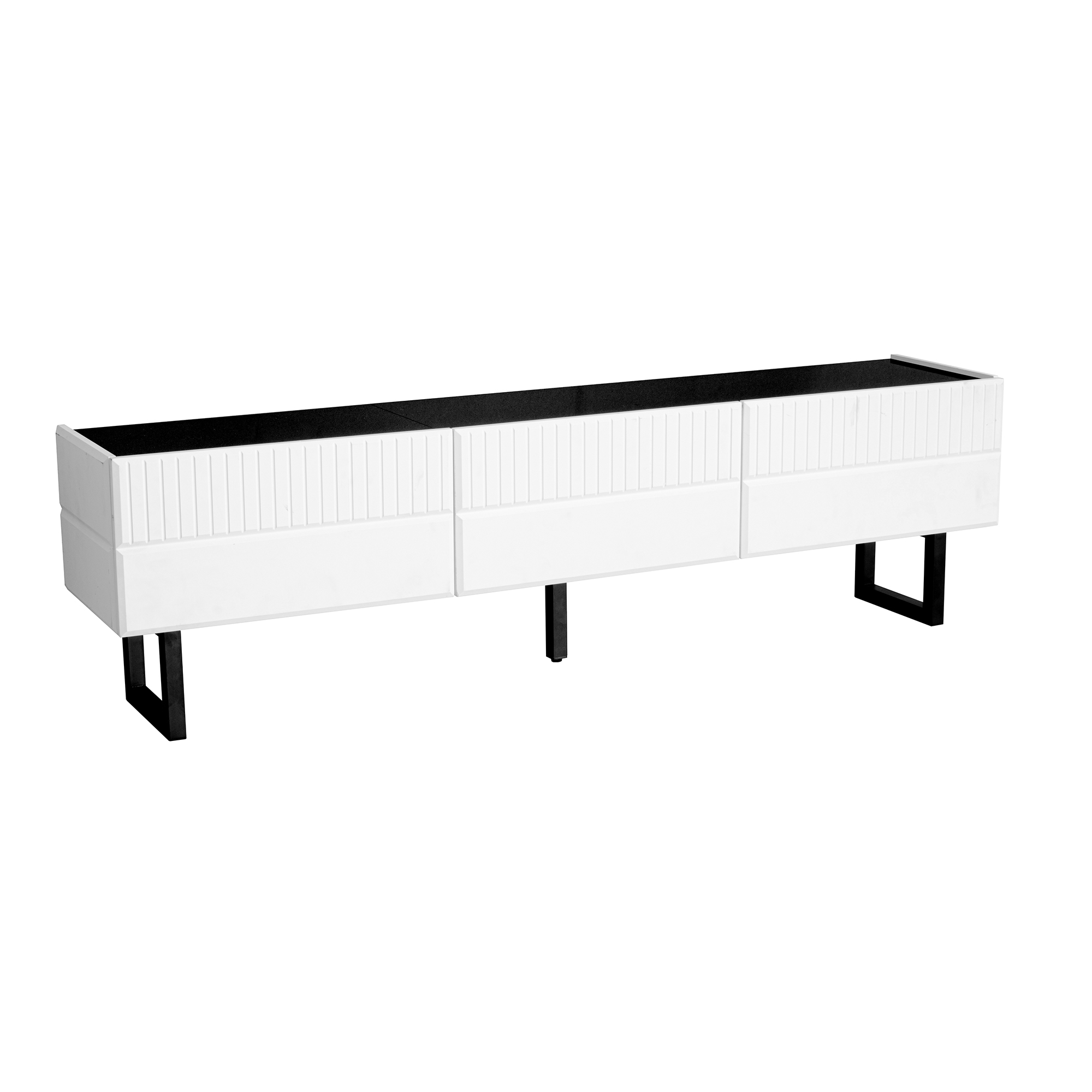 TV-taso säilytyksellä 170x35x47 cm musta valkoinen MDF lastulevy