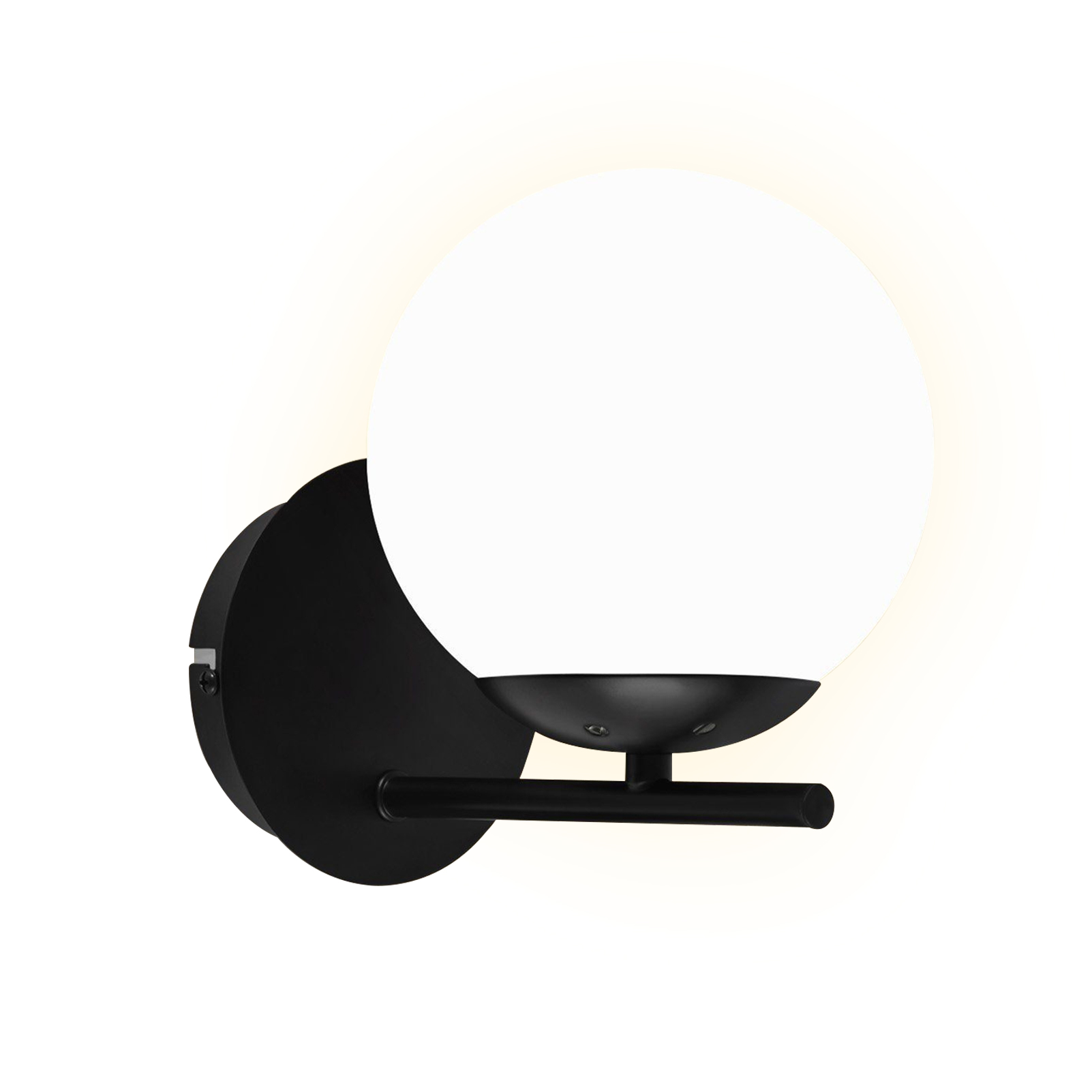 NETTLIFE musta sisäseinävalaisin - E27 metallinen moderni, design lasinen, yöpöytävalaisin vintage Kylpyhuoneen seinävalaisin Käytävävalaisin