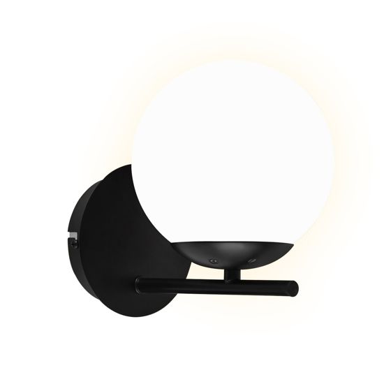 NETTLIFE musta sisäseinävalaisin - E27 metallinen moderni, design lasinen, yöpöytävalaisin vintage Kylpyhuoneen seinävalaisin Käytävävalaisin