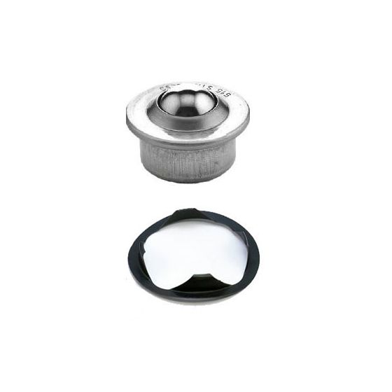 Pallonsiirtoyksikkö 22mm sinkki "drop-in" jousiliitoksella varustettuna.