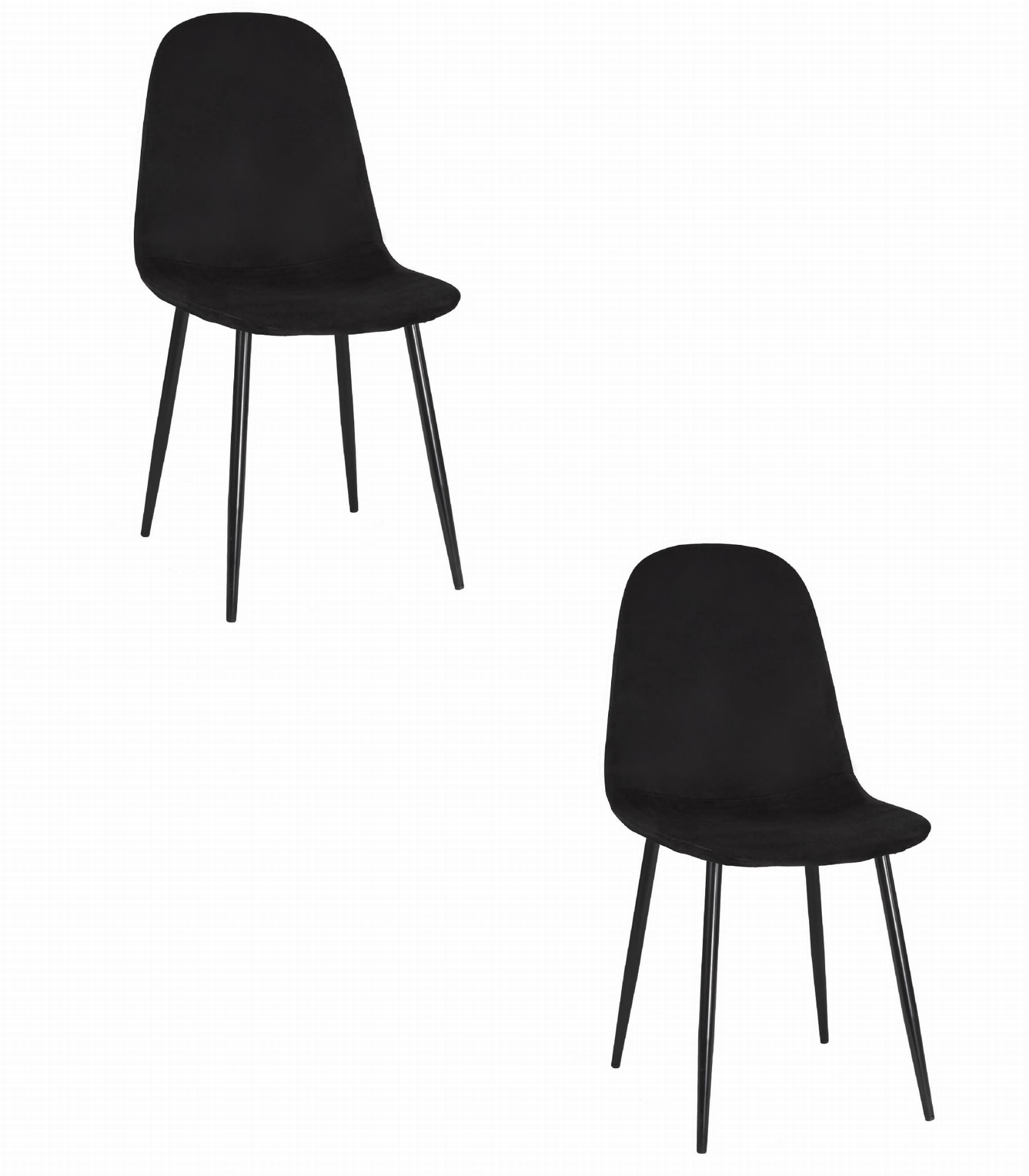 COMO-tuoli, musta sametti (2 kpl)