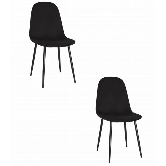 COMO-tuoli, musta sametti (2 kpl)