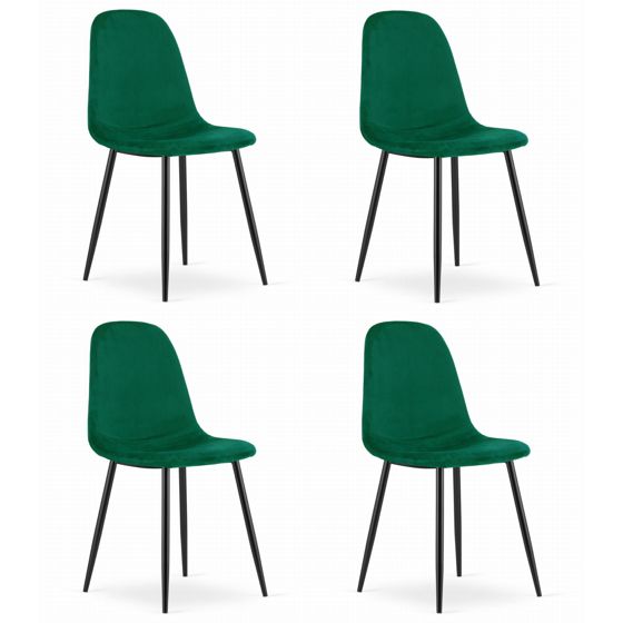 COMO-tuoli, tummanvihreä sametti (4 kpl)