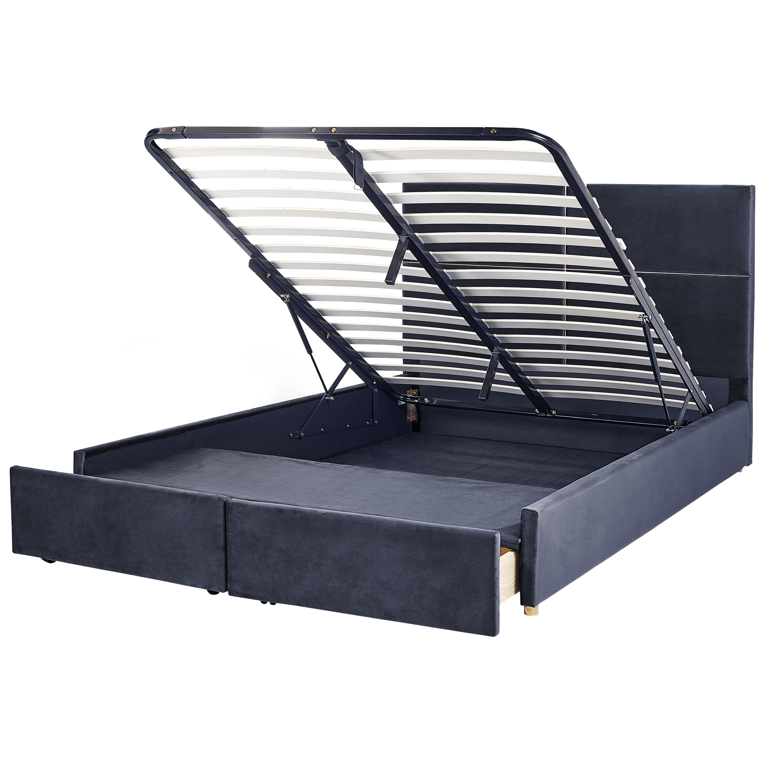 Sänky säilytystilalla sametti VERNOYES 180 x 200 cm Musta