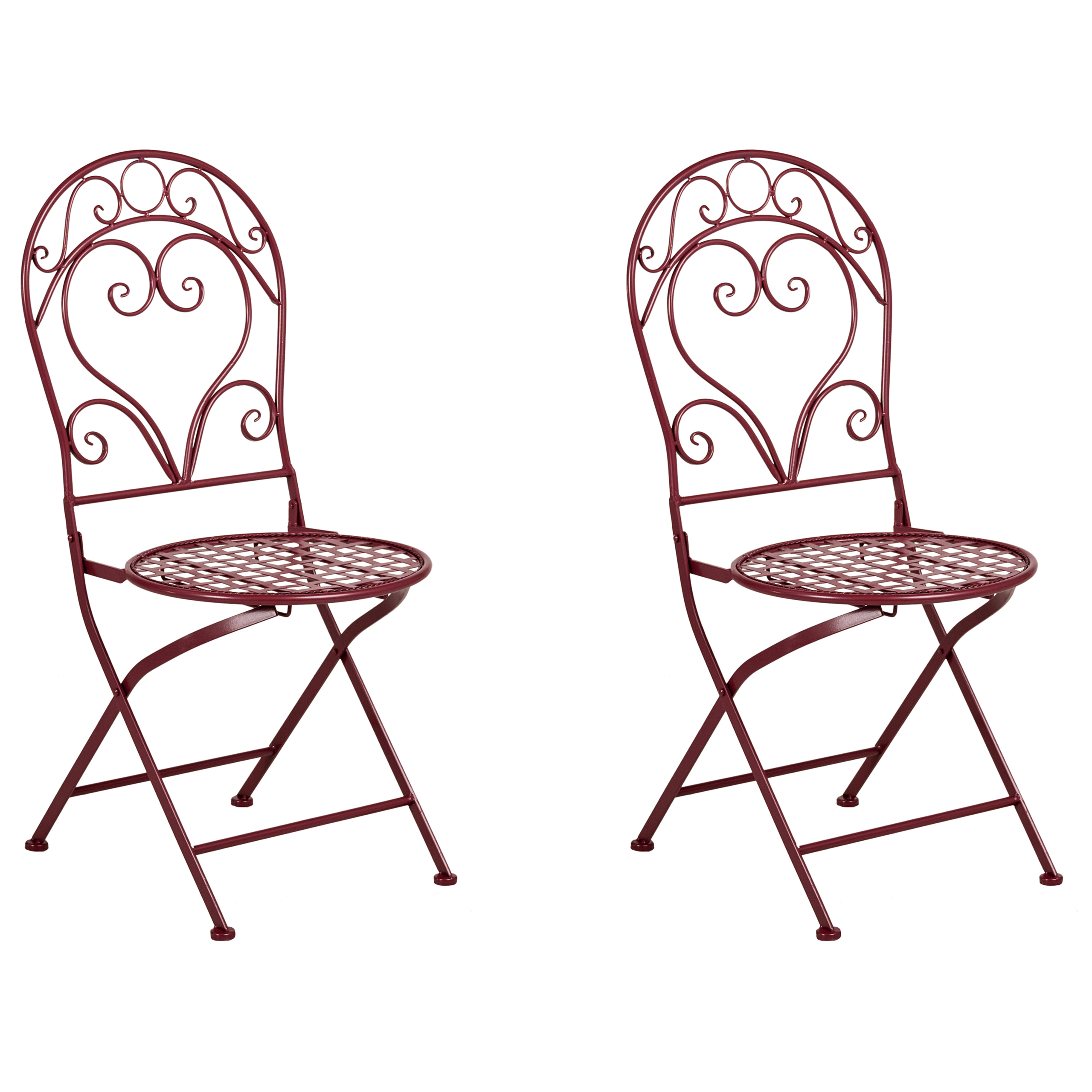 Puutarhatuolisetti 2 kpl ALBINIA metalli Viininpunainen