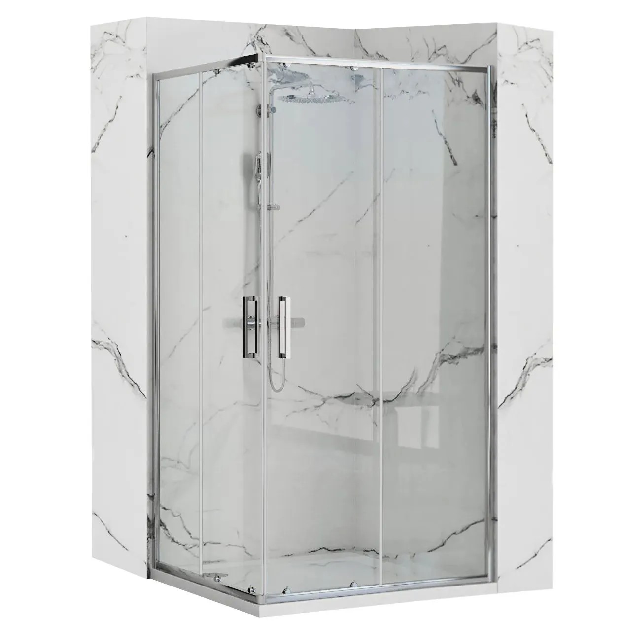 REA Suihkukaappi PUNTO 80x100 Kromi, 78X98X190CM