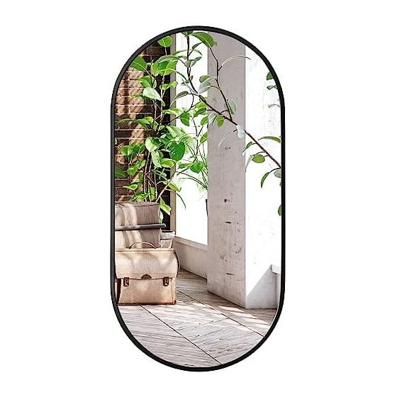 Soikea peili 80x40cm mustalla kehyksellä