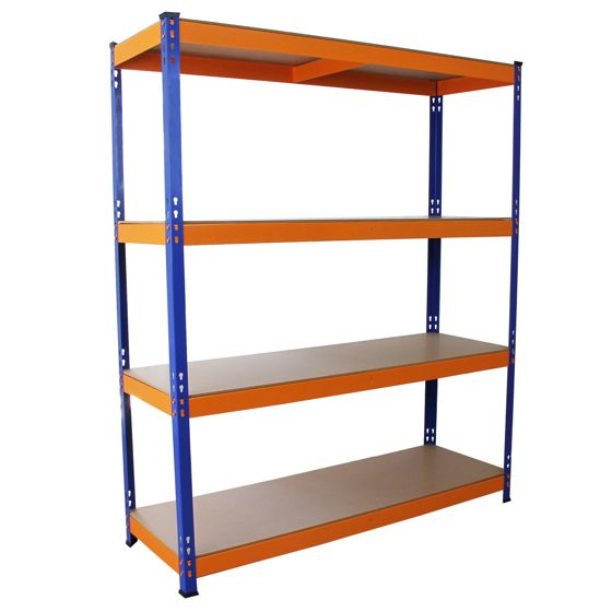 Monster Racking S-Rax -varastohyllyt, sininen/oranssi, 150 cm leveä, 50 cm syvä