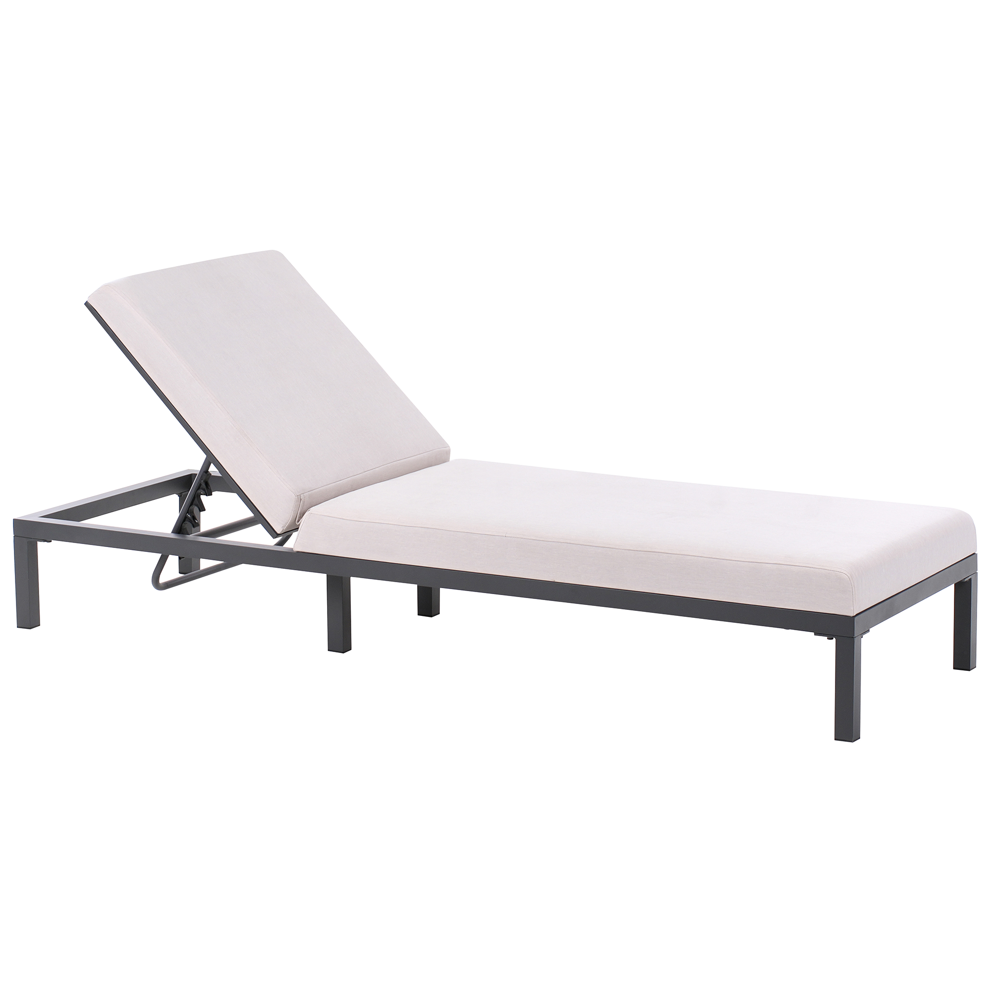 Aurinkotuoli pehmusteella LARIANO metalli Vaaleanbeige