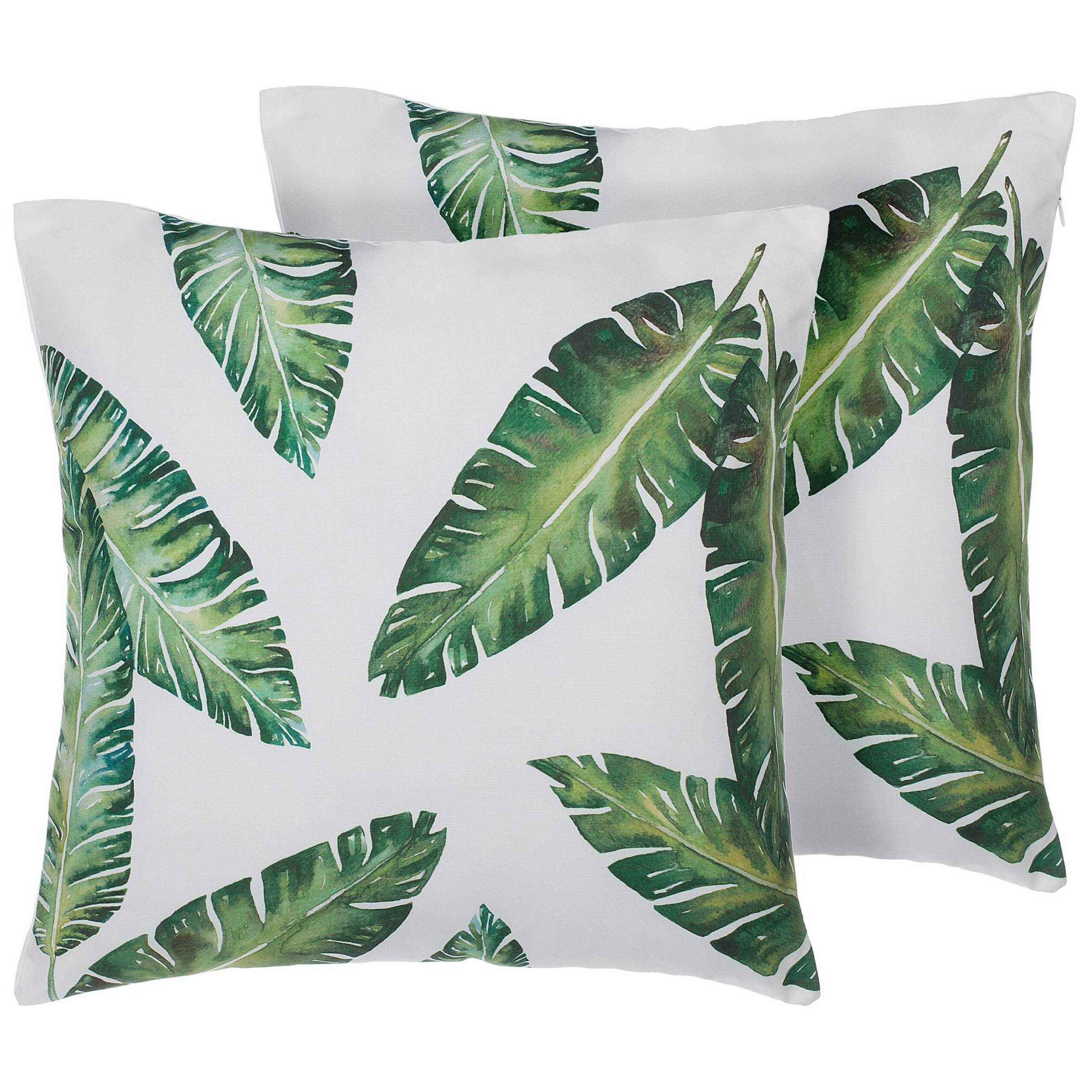 Koristetyynysetti 2 kpl DIANELLA 45 x 45 cm Tummanvihreä Kasvikuvio