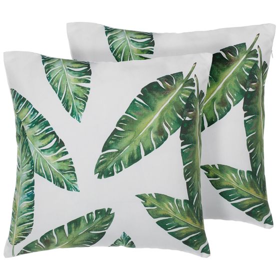 Koristetyynysetti 2 kpl DIANELLA 45 x 45 cm Tummanvihreä Kasvikuvio