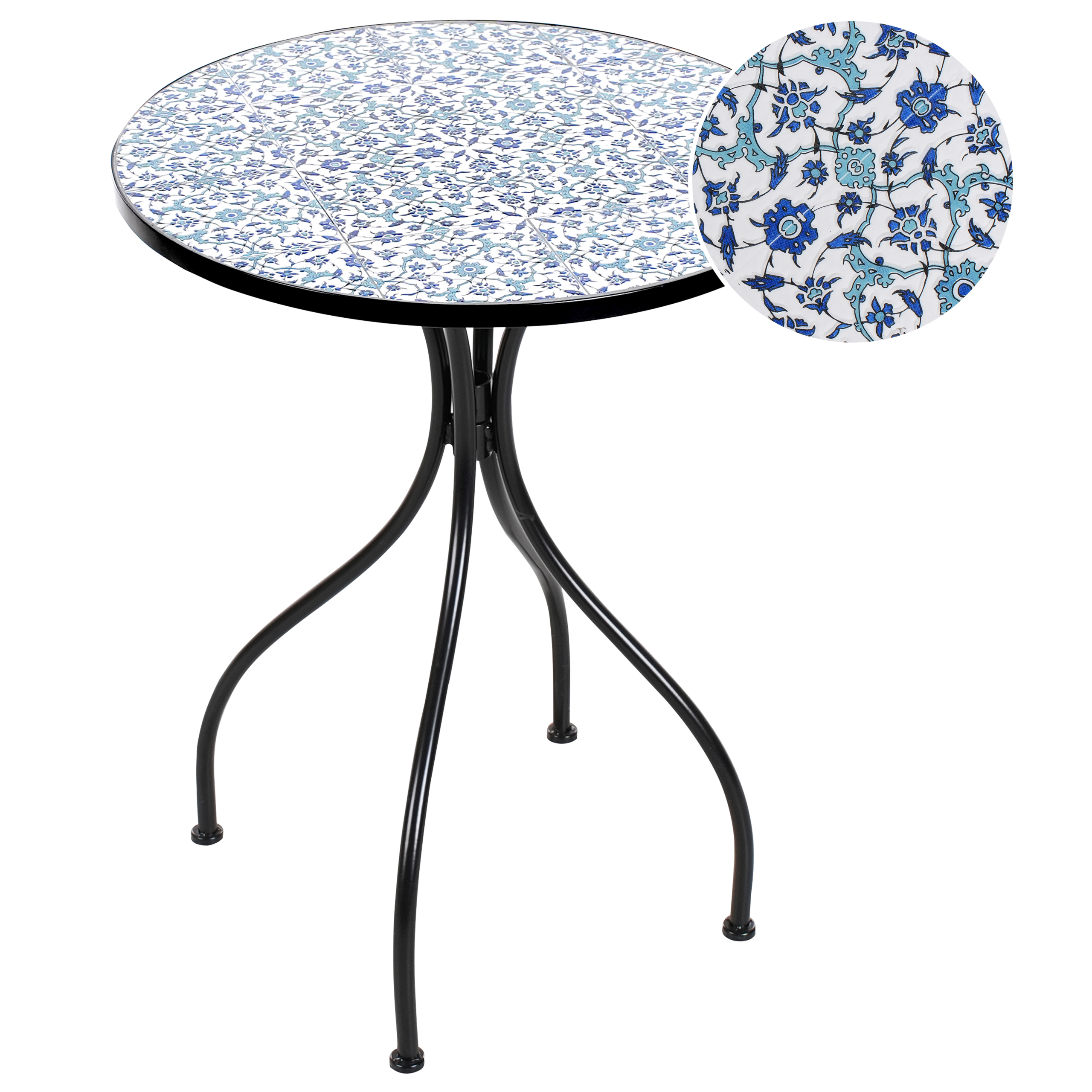 Bistropöytä CHAPECO 60 cm 60 cm metalli Musta