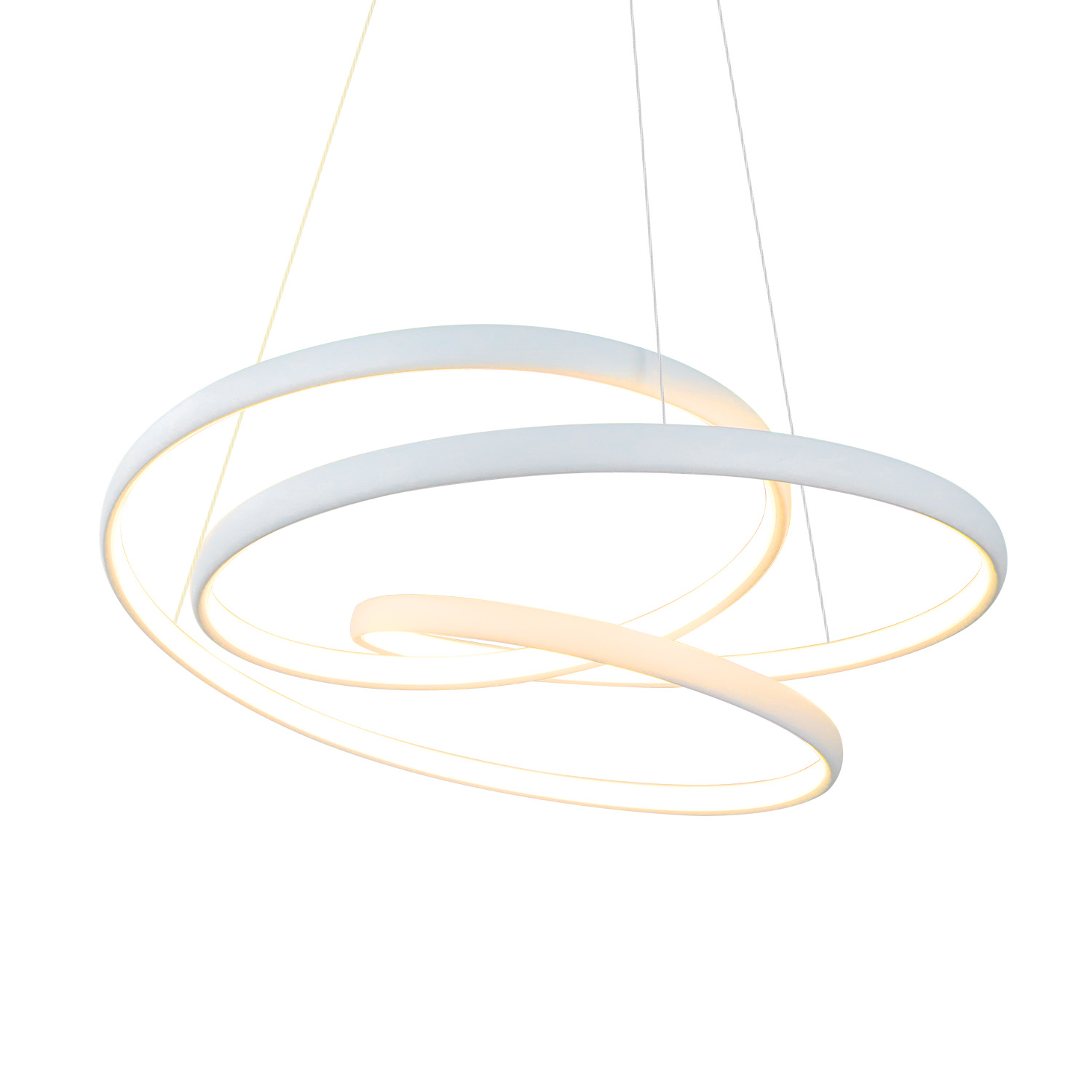 NETTLIFE LED-riippuvalaisin, halkaisija 50 cm, 55 W, valkoinen rauta, ruokapöytä, himmennettävä, moderni