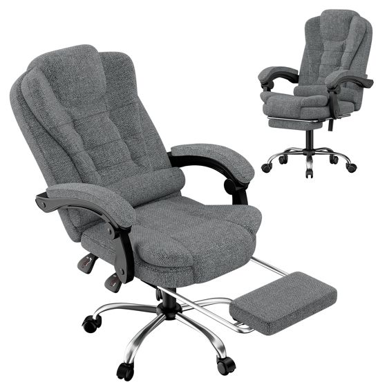 toimistotuoli jalkatuella ergonominen kallistettava selkänoja 90–130° säädettävä korkeus 10 cm kotitoimistoon työpisteelle kangas