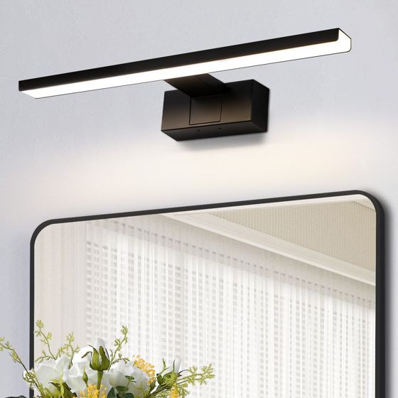 NETTLIFE LED-kylpyhuoneen seinävalaisin, peilivalaisin, moderni musta, IP44, 4000K neutraali valkoinen valo, 6W, 30x5, 1x12, 8 cm