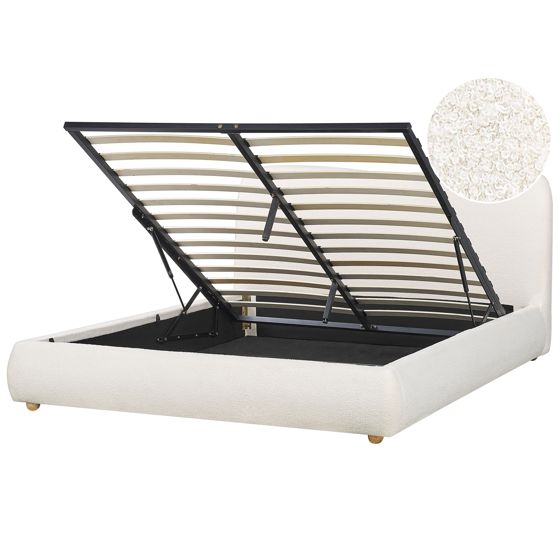 Sänky säilytystilalla buklee BLAGNAC 160 x 200 cm Luonnonvalkoinen