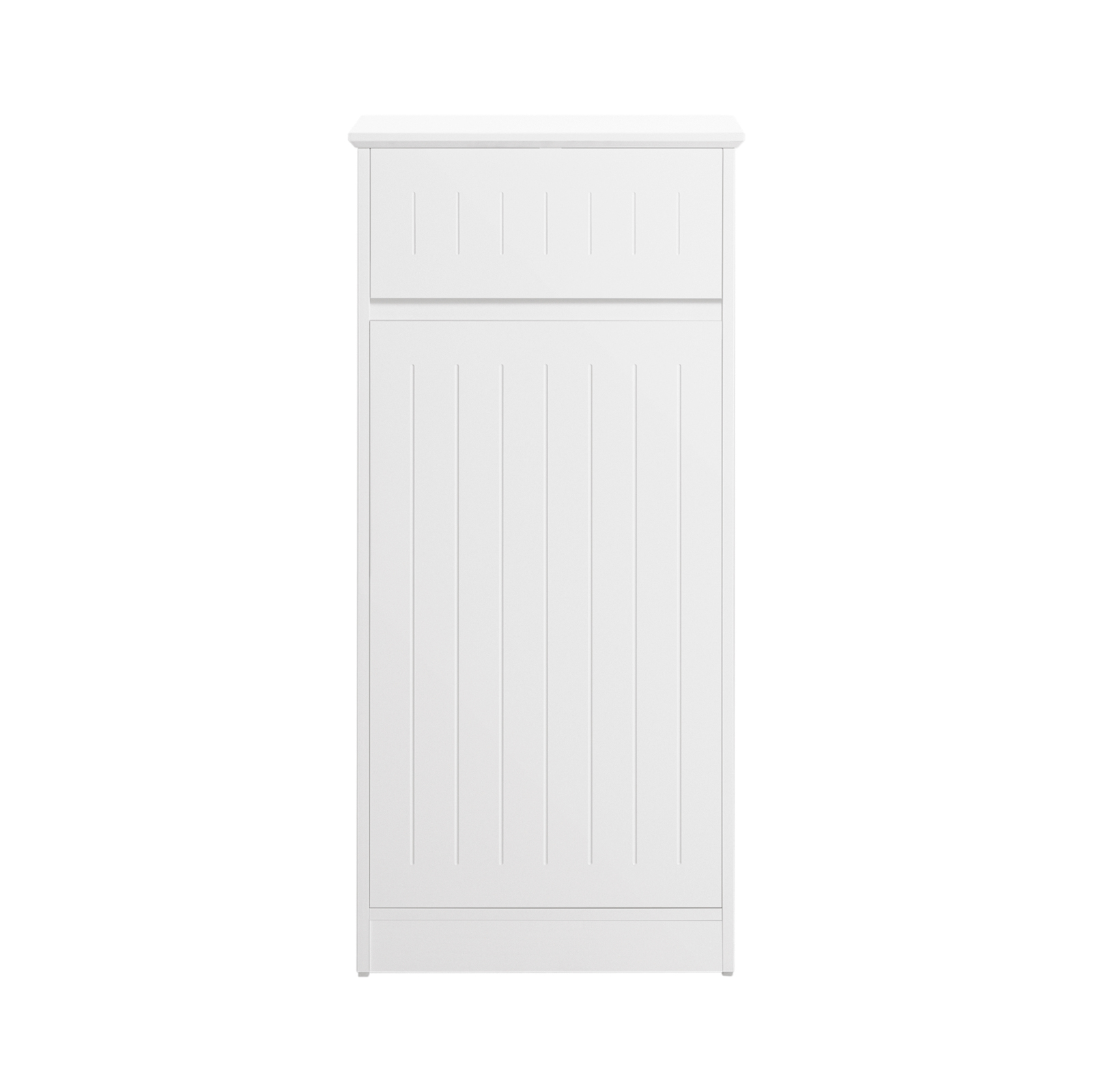 SoBuy pyykkikaappi avattavalla korilla ja laatikolla BZR110-W